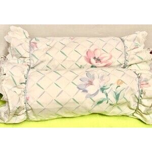 Cylinder Decorative Throw Pillow Tubalor Bolster Floral Flower White Blue Pink